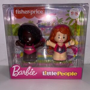 Fisher-Price Little People Barbie Figures with Black hair and Red Hair - - pool